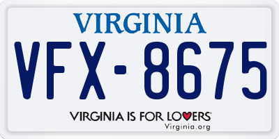 VA license plate VFX8675