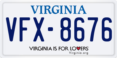 VA license plate VFX8676