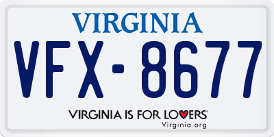 VA license plate VFX8677