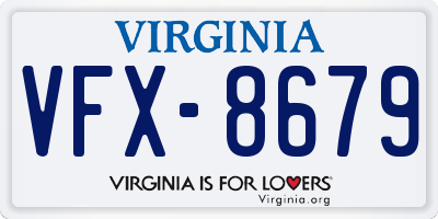 VA license plate VFX8679