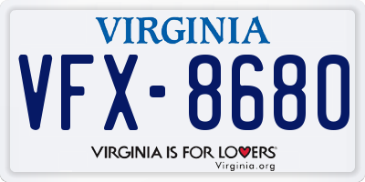 VA license plate VFX8680