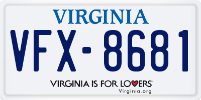 VA license plate VFX8681