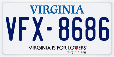VA license plate VFX8686