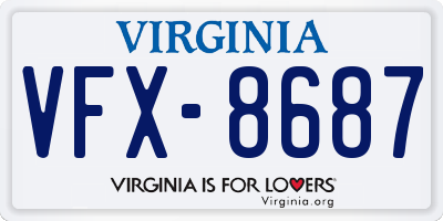 VA license plate VFX8687