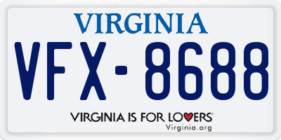 VA license plate VFX8688