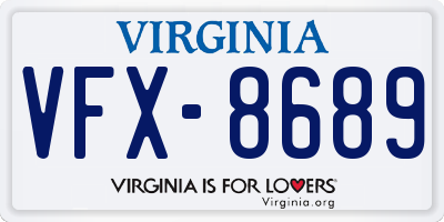 VA license plate VFX8689