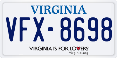 VA license plate VFX8698