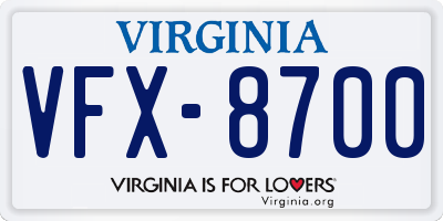 VA license plate VFX8700