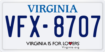 VA license plate VFX8707