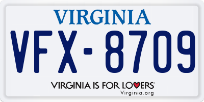 VA license plate VFX8709