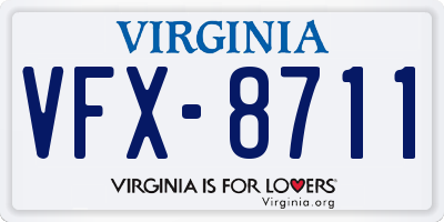 VA license plate VFX8711
