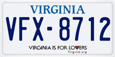 VA license plate VFX8712