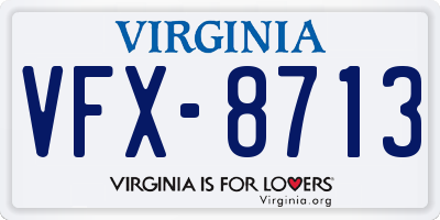 VA license plate VFX8713