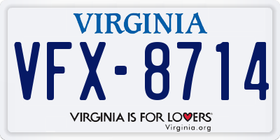 VA license plate VFX8714