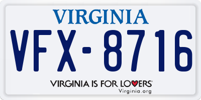 VA license plate VFX8716