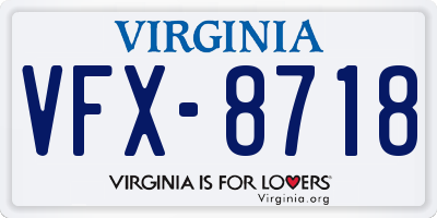 VA license plate VFX8718