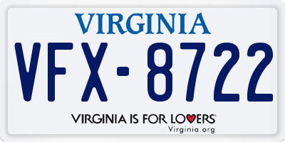 VA license plate VFX8722