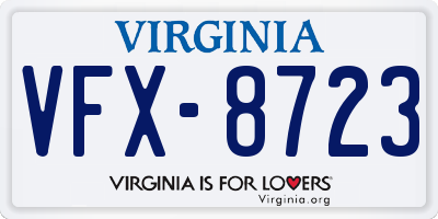 VA license plate VFX8723