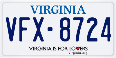 VA license plate VFX8724