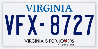 VA license plate VFX8727