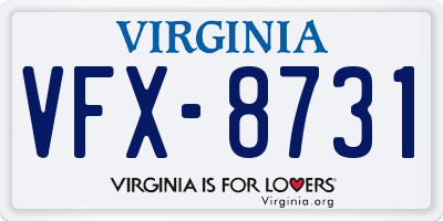 VA license plate VFX8731