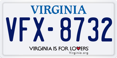 VA license plate VFX8732