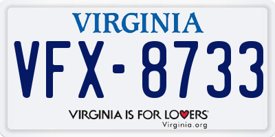 VA license plate VFX8733