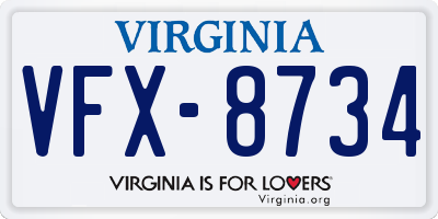VA license plate VFX8734
