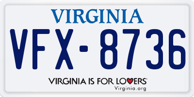 VA license plate VFX8736