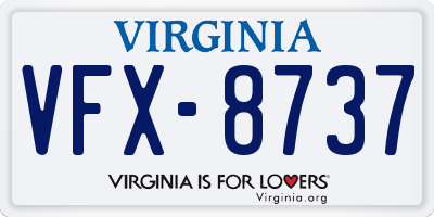 VA license plate VFX8737
