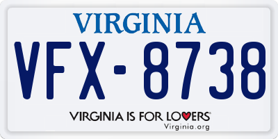 VA license plate VFX8738