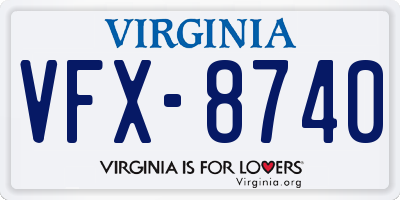VA license plate VFX8740