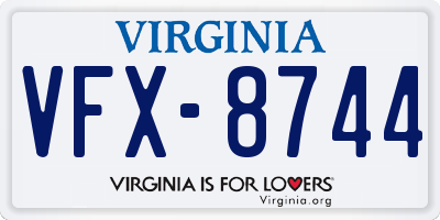 VA license plate VFX8744