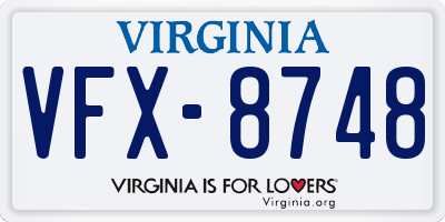 VA license plate VFX8748