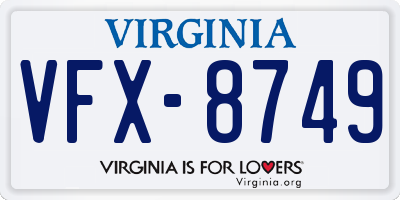VA license plate VFX8749