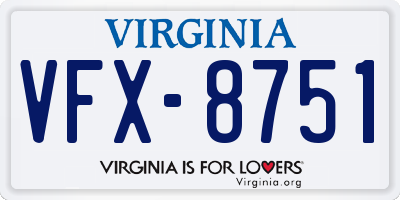 VA license plate VFX8751