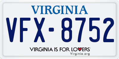 VA license plate VFX8752