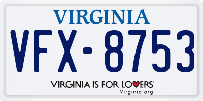 VA license plate VFX8753