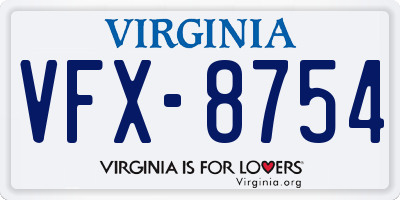 VA license plate VFX8754
