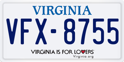 VA license plate VFX8755