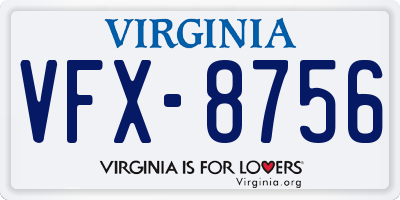 VA license plate VFX8756