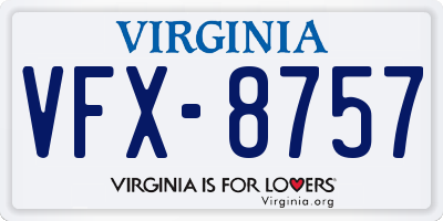 VA license plate VFX8757