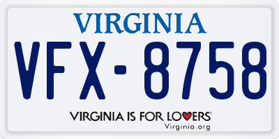 VA license plate VFX8758