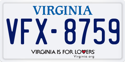 VA license plate VFX8759