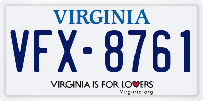VA license plate VFX8761