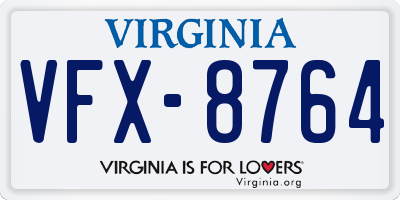 VA license plate VFX8764
