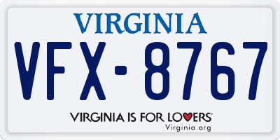 VA license plate VFX8767