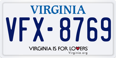 VA license plate VFX8769
