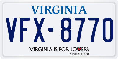VA license plate VFX8770