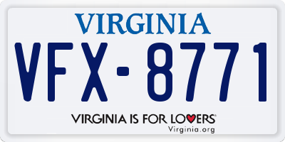 VA license plate VFX8771